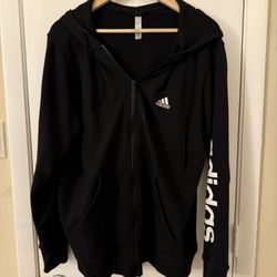 adidas Women’s Black Full-Zip Hoodie Sz 1X Pre-Owned 