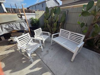Wood patio set