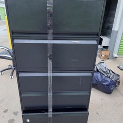 Heavy-Duty 5-Drawer Lateral File Cabinet – Metal, Locking, Includes Rails