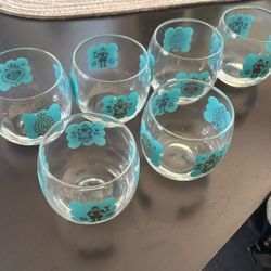 6 Vintage Pennsylvania Dutch Glasses