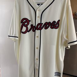 Men’s Atlanta Braves Size XL Majestic White Home Base Jersey