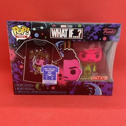 Funko POP & Tee Erik Killmonger BlackLight Glow POP & T-Shirt Size L Marvel