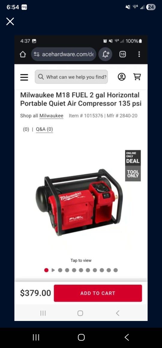 Milwaukee  Air Compressor 