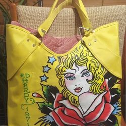 Handbag  Ed Hardy 1971 yellow bag clean