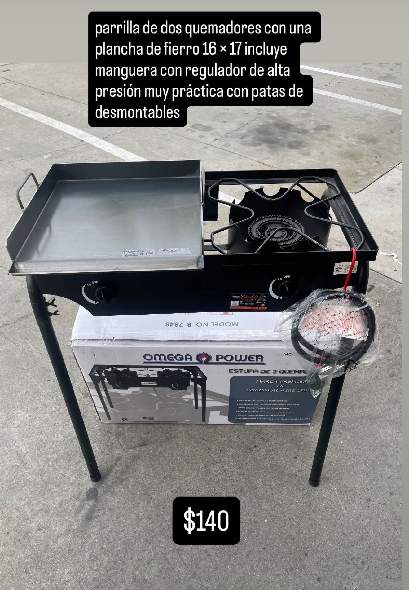 Plancha Nuevas Con Estufa De Gas Propano Con Mangera