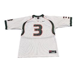 Maimi Hurricanes Jersey Men's Medium White Nike NCAA Football Sportswear