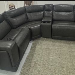 Leather Costco Power Reclining Sectional 