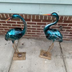 Garden Crane Statues for Outdoor Blue Heron