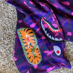 BAPE Color Camo Shark Full Zip Hoodie - Purple 100% Authentic XL