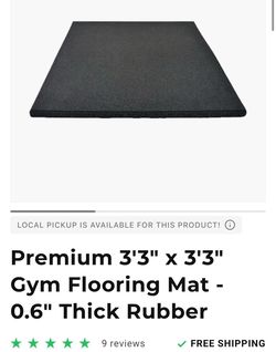 Premium rubber gym mats 3’3” x 3’3”