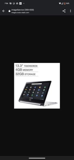 13.3" 4GB Memory, 32GB Storage Acer R13 Touchscreen 2-in-1 Chromebook - 1080p