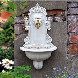 Cast Iron Lion Head Mounted Garden Sink 