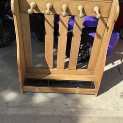 Entry Hall solid oak mini wall tree