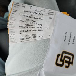 Four Padres Vs Dodgers Tickets And Parking Pass For Today June 11th