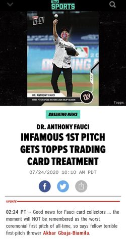 Dr fauci Topps baseball card brand new