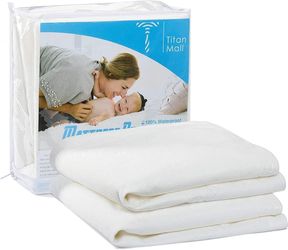 NEW Twin Size Mattress Protector Waterproof, Hypoallergenic Mattress Cover with Anti-Mite Bamboo Fabric, Ultra Soft and Breathable, Vinyl Free, 39x75