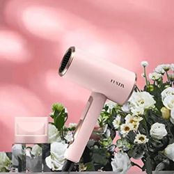 Funtin Hair Dryer with Diffuser Blow Dryer with Brush Comb for Black Women 3C Thick Curly Hair 1800W Pink