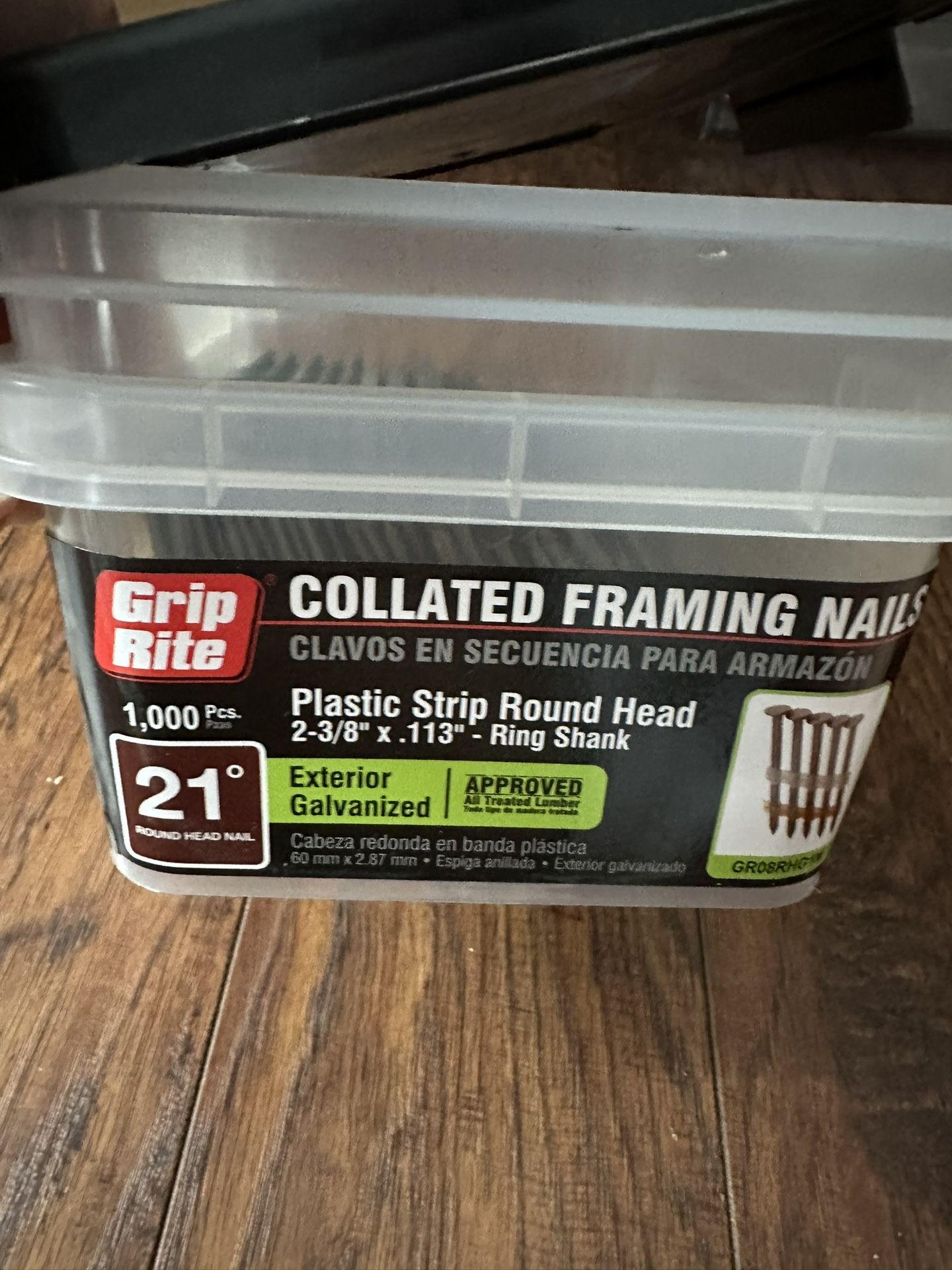 Grip Rite Collated Framing Nails 2-3/8" X 113" Ring Shank