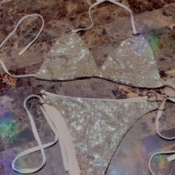 Gold Sequin Bikini Size L *NEVER EVER BEEN WORN* 