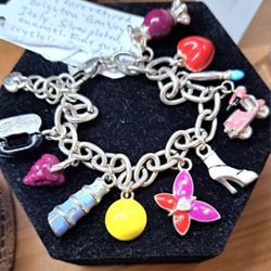 Rare Vintage Brighton Silver Charm Bracelet