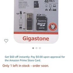 Gigastone 4-in-1 128GB UHS-1 Class 10 microSD Card SDHC Mobile Kit, Up to 48Mbps, GS-4IN1X1-128G-R, with Adapter, Rexing, Dashcam, GoPro, Camera, Sams
