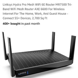 Linksys Hydra Pro Mesh WiFi 6E Router MR7500 Tri-Band WiFi Mesh Router AXE 6600