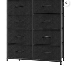 8 Drawer Fabric Dresser In Black