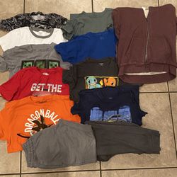 12 Pc Boys Shirts, Sweats, Jacket Clothes Size 8