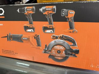 Ridgid 18v 5 Tool combo W batteries