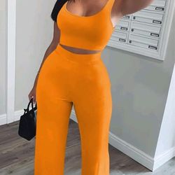 New Crop Top Pant Set