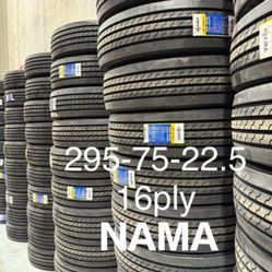 295/75R22.5 Nama 16ply tires at wholesale price (Pickup Only) 295-76-22.5