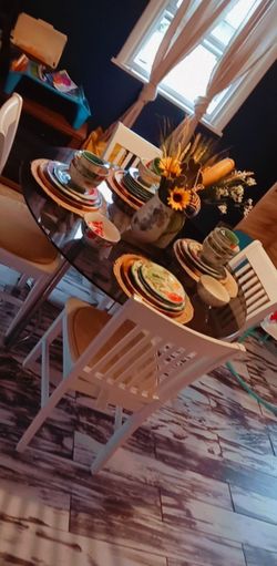 Glass Table With Four Chairs Included