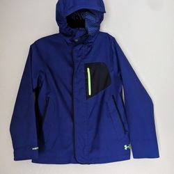 Under Armour Jacket Youth Boys Blue Storm 2 Coldgear Infrared Zip Up Coat