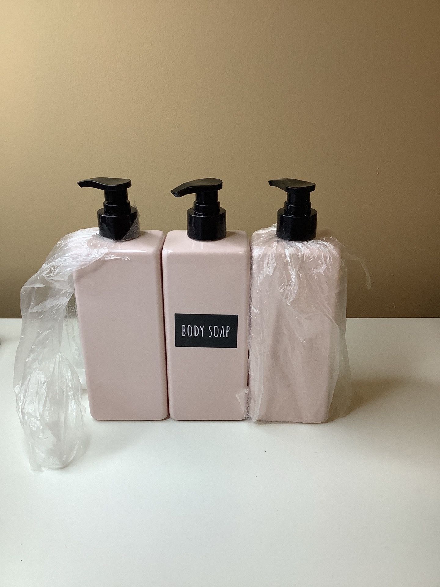 Unbranded Pink Liquid Body Soap Dispenser - Set of 3, Preloved