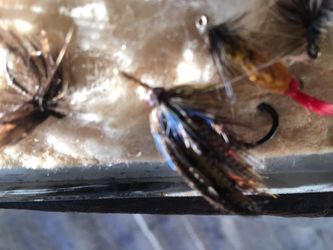 Old fly box with flys.