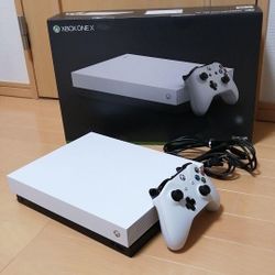 Xbox One X White Edition + Controller + 9 Games (Mostly New)