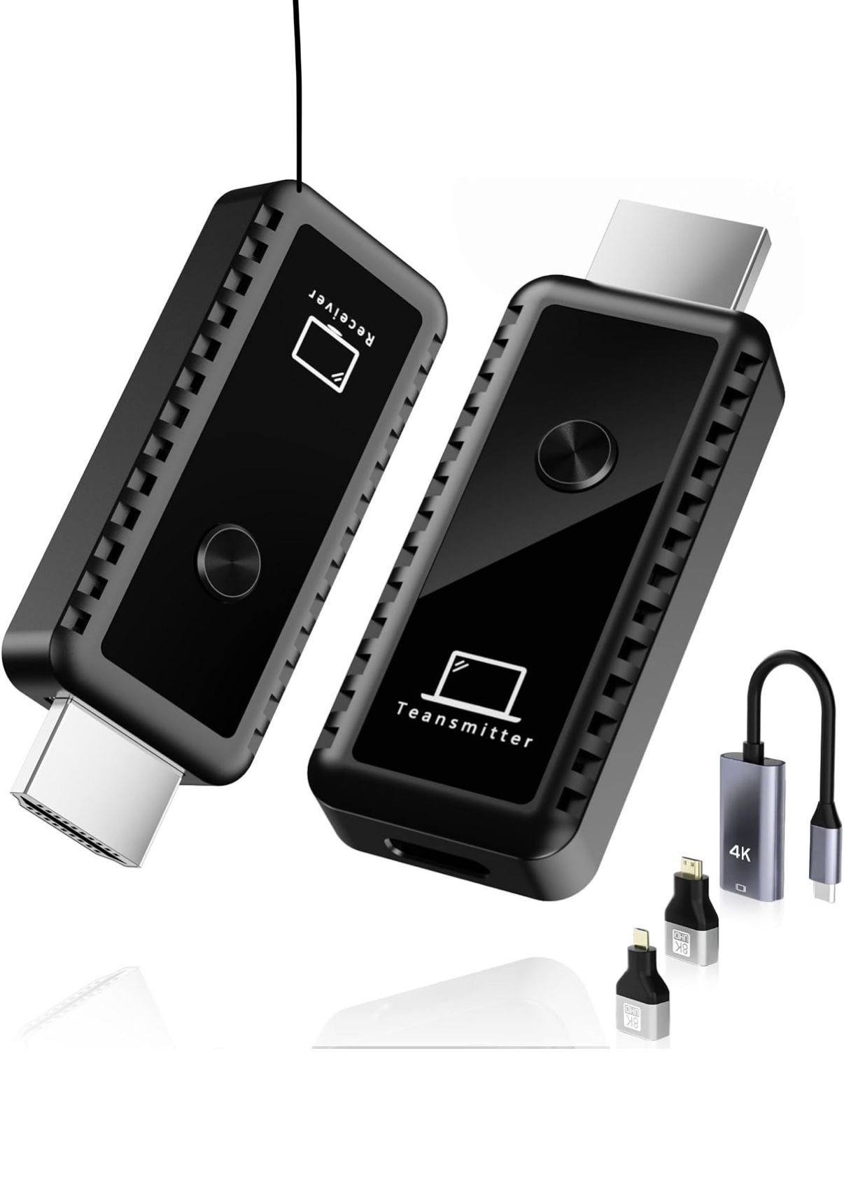 Wireless HDMI Transmitter and Receiver 4K, 2.4/5GHz 1080P Portable Wireless HDMI Extender Kit Adapter for Streaming Video and Audio to Monitor from PC