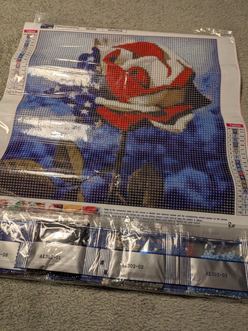 New Patriotic Rose Diamond Art Kit