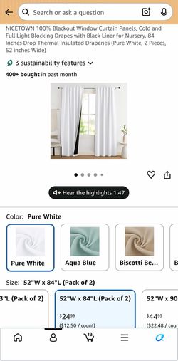 100% Blackout Window Curtain Panels