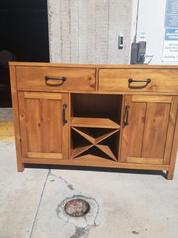Heavy duty Wood.. Farm House cabinet brown tone