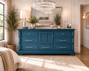 Modern Turquoise  dresser solid oak