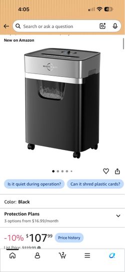BONSEN 14-Sheet Cross Cut Paper Shredder Heavy Duty for Home Office Anti-Jam System, P-4 Security, Quiet Paper Shredder for CDs & Staple, with 5.3 Gal