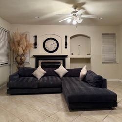 FREE DELIVERY West Elm Pure Velvet Sectional – Shadow (Excellent Condition)