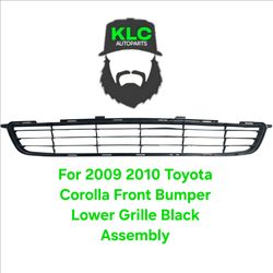 For 2009 2010 Toyota Corolla Front Bumper Lower Grille Black Assembly