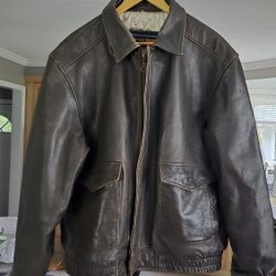 Leather Insulated Bomber Jacket