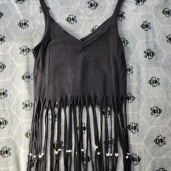 Cropped Fringe Tank