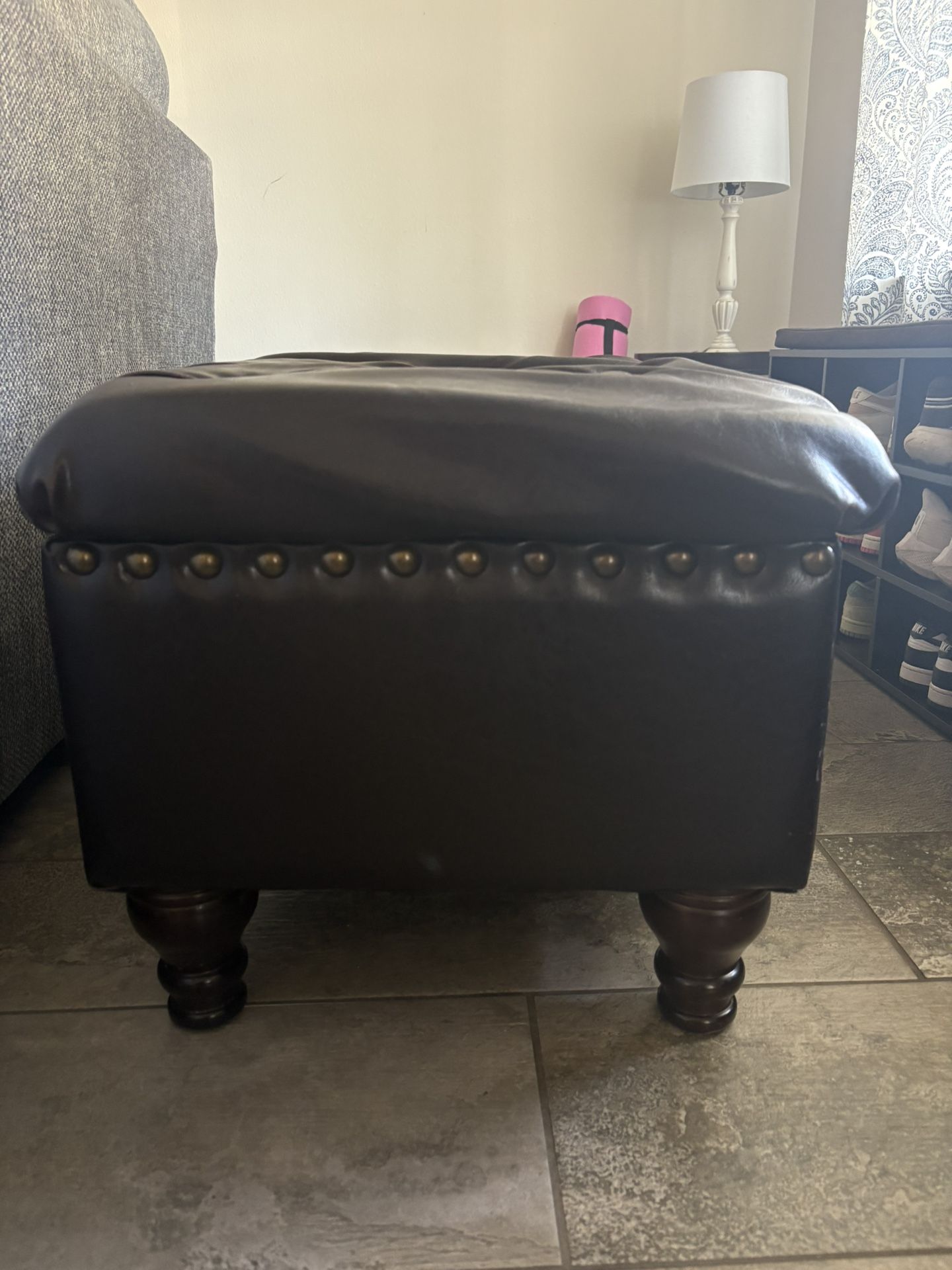 Leather Ottoman