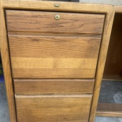 Oak Wood File Cabinet 