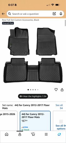 Camry car mats 12-17