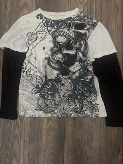 MMA Elite Skull Layered 2fer Long Sleeve Tee
